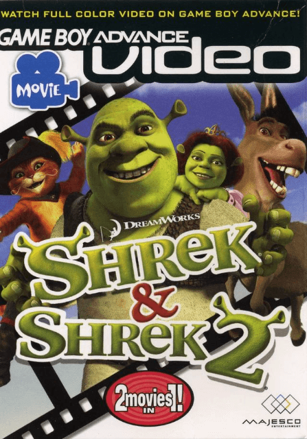 GBA Video Shrek & Shrek 2 box art for GameBoy Advance